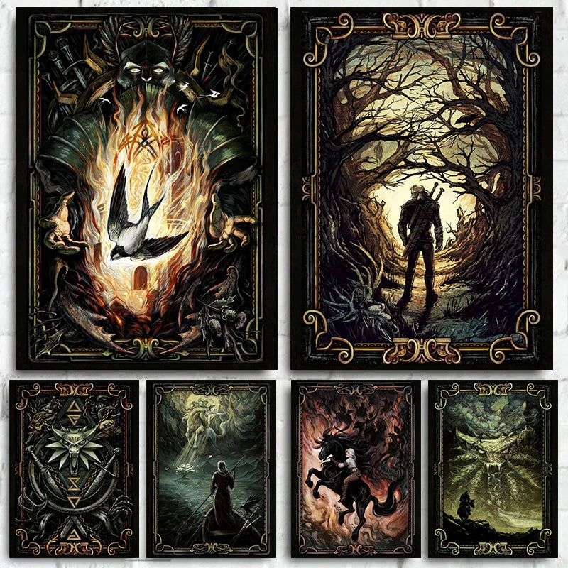 Witch Wolf Swallow G-Gwent Characters Movie Poster Canvas Painting Posters and Prints Wall Pictures For Living Room Home Decor Witch Wolf Swallow G-Gwent Characters Movie Poster Canvas Painting Posters and Prints Wall Pictures For Living Room Home Decor